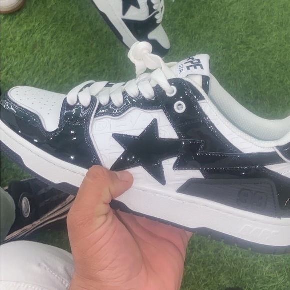 Bapesta’s Black and White Patent Leather - Picture 1 of 1